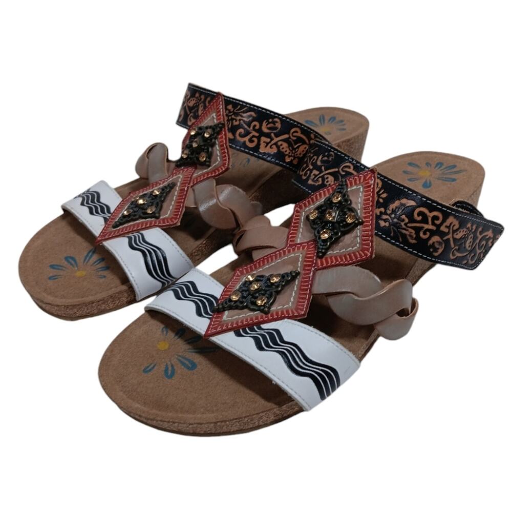 Elite by Corkys Crestview Boho Leather Sandals size 8